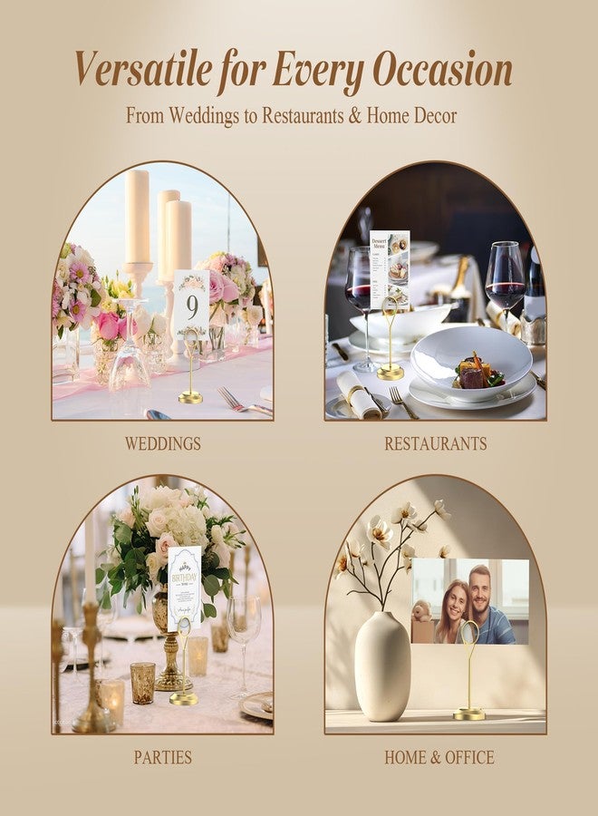 Radezon 12 Pcs 4inch Premium Table Number Holders, Place Card Holders, Sturdy Table Card Holders for Weddings, Birthday Party - Image 4
